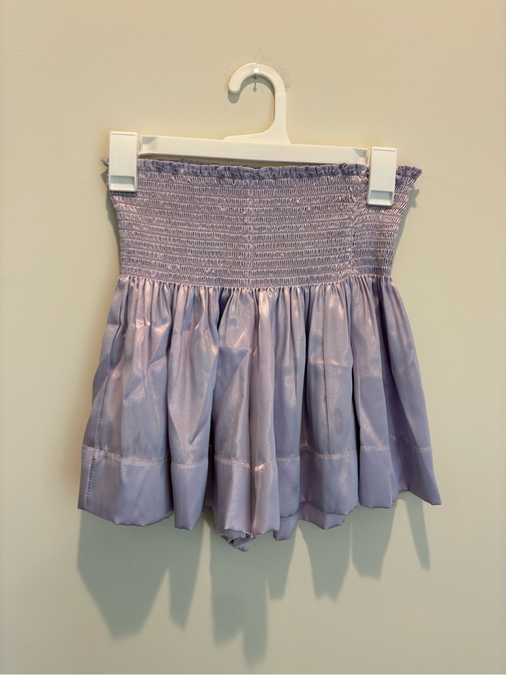 Koch Lavender Smocked Waist Skort with Subtle Sheen